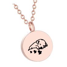 Cremation Jewelry Urn Necklace for Ashes for Pet-rose gold