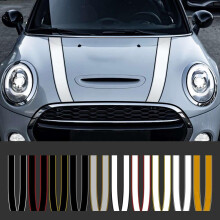 Hood Stripes Glossy White and Black Waterproof Vinyl Bonnet Decals for Mini Cooper S JCW Models