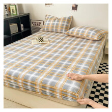Fitted Sheet Queen Size 150x200 Cm Skin Friendly Plaid Style 1 Pc For Girls Boys Room