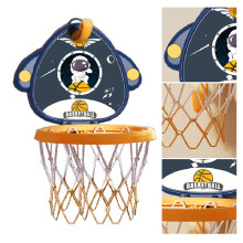 Set di canestro da muro regolabile per bambini, con palla e pompa, colore blu