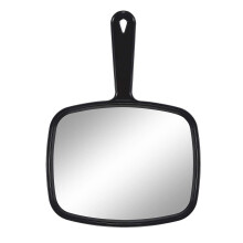 Two Sizes Available Hand Mirror, Comfortable Handle Ensures Easy Grip, Smooth Grip Modern Shape In Pure Black For Salon And Home Use For Nightclubs