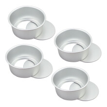4pcs Non Stick Round Baking Pan Set Anodized Aluminium Deep Cake Tins Easy Clean Temp