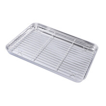 2pcs Stainless Steel Baking Sheet and Cooling Rack Set, WarpResistant Edge Design for Oven Baking