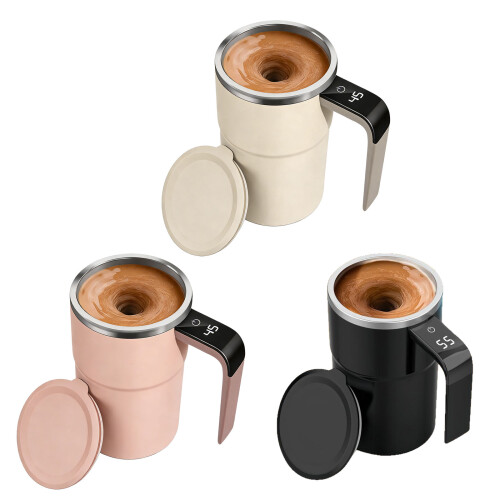 Automatisch mischende Kaffeetasse, isolierte Reisetasse,-Schwarz 1