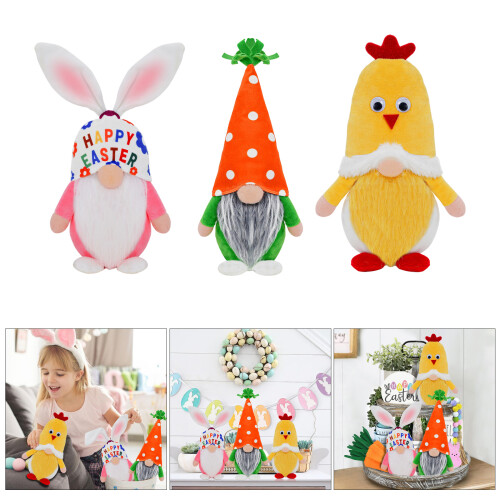 Interactive Soft Fabric Easter Rabbit Plush Holiday-Yellow 2