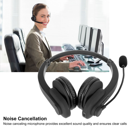Office Wireless Headset Bluetooth 5.2 Noise Cancellation with Rotatable Mic 2