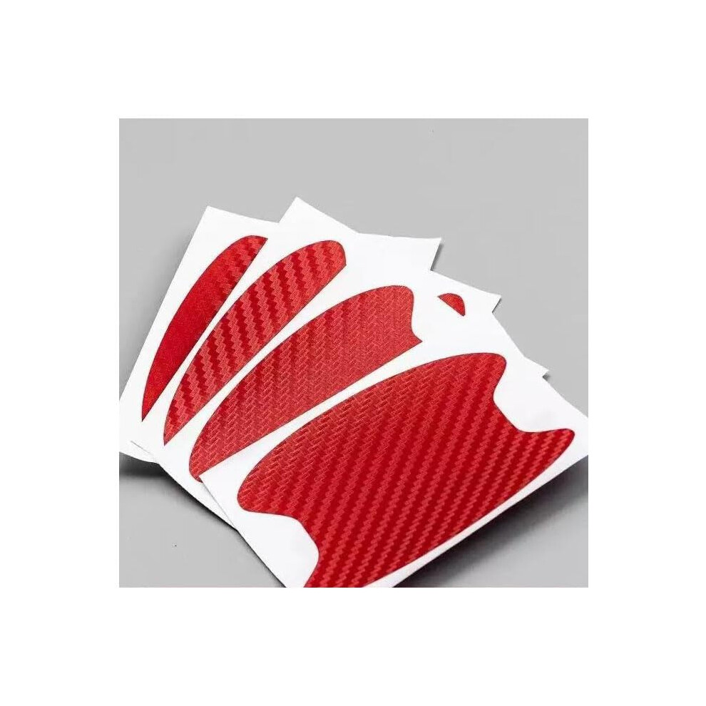 Car Door Handle Protector For Renault Clio 20052025, Antiscratch Carbon Fiber Bowl Sticker, Red 9094768587126