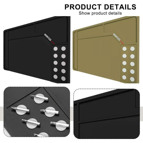 Non Slip Magnetic Workbench Mat for Electronics  and DIY Projects 420x265x4.5 Brown 1