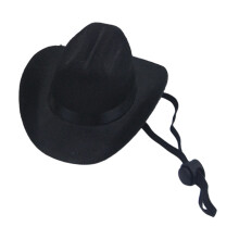 Western Denims Costume Hat for Pet with Regulable Belt-Black S