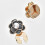 Flower Pearls Button Clip Decorative Cufflinks Covers For-Black 5