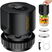 Vacuum Sealer for Mason Jars, 2 in 1 Wide and Regular Mouth Kit with USB Rechargeable Auto Stop