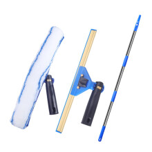 Extendable Window Cleaning Squeegee with Microfiber Head for Shower Doors, Glass, Tile, and Car
