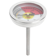 Smoker-Grill-Thermometer, Edelstahl-BBQ-Thermometer, Outdoor-Grill-Temperaturanzeige mit Live-Kontakt-Signalalarmfunktion, geeignet für