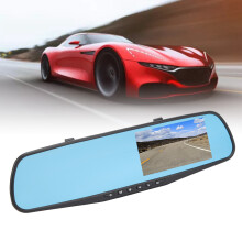 4.3 Inch HD Dual Lens Mirror Dash Cam 1080P with 32GB Card