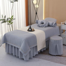 Massage table sheet skirt, bed cover, beauty blanket 5piece set (Grey)