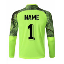 (Green 1 Shirt Custom, L Height 165-170CM) New Men's Adult Soccer Goalkeeper Uniform Protective Sponge long Sleeve Kid Training Soccer Jersey