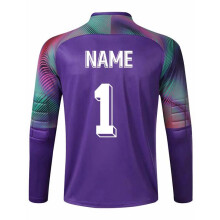 (Purple 1Shirt Custom, M Height 160-165CM) New Men's Adult Soccer Goalkeeper Uniform Protective Sponge long Sleeve Kid Training Soccer Jersey