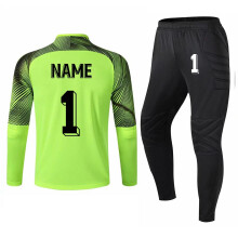 (Green 1 Set Custom, 4XL Height 185-190CM) New Men's Adult Soccer Goalkeeper Uniform Protective Sponge long Sleeve Kid Training Soccer Jersey