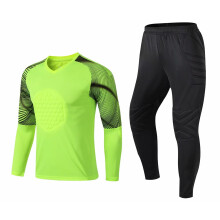 (Green Pant 1 Set, 4XL Height 185-190CM) New Men's Adult Soccer Goalkeeper Uniform Protective Sponge long Sleeve Kid Training Soccer Jersey