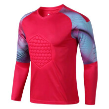 (Rose 1 Shirt, 3XL Height 180-185CM) New Men's Adult Soccer Goalkeeper Uniform Protective Sponge long Sleeve Kid Training Soccer Jersey