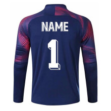 (Navy 1 Shirt Custom, M Height 160-165CM) New Men's Adult Soccer Goalkeeper Uniform Protective Sponge long Sleeve Kid Training Soccer Jersey