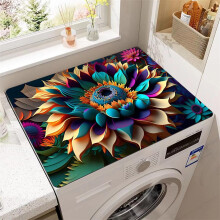 Washer Dryer Protector Mat 40x50cm Quick Dry AntiSlip Washing Machine Cover Ethnic Style