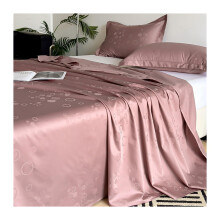 100% Long Staple Cotton Jacquard Flat Sheet, Queen King Size, Pink, Breathable Sateen Weave, 245x270cm And 48x74cm x2