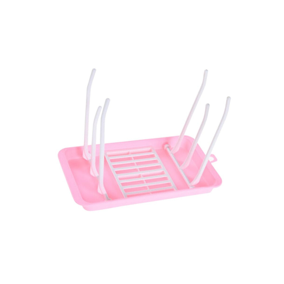 Foldable Bottle Drying Rack For Nipples Breast Pump Parts Pacifiers Food Grade Pp Vertical Height Adjustable Countertop Dryer Stand Pink