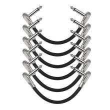 Set van 6 gitaarpatchkabels van 30 cm, kabels voor akoestische gitaren, effectkabels met duckhead-aansluiting