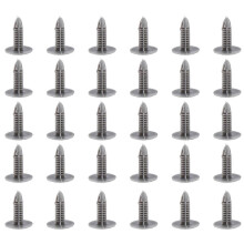 30 stuks grijze plastic bevestigingsschroeven voor spatbordverbreders en bumpers, geschikt voor gaten van 6 mm x 6,7 mm.