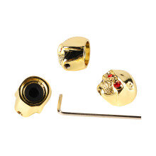 Ensemble de 3 boutons en métal doré pour guitare électrique avec tête de mort, commande de volume et tonalité, remplacement GD305