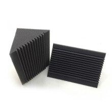 6 stuks koolstof/zwart akoestisch schuim voor basstraps, geluidsabsorptie, geluidsisolatie in studio's, muurhoeken 12 x 12