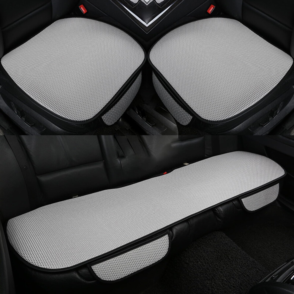 Car Seat Covers With Cooling Ice Silk, Breathable Antislip Design, Universal Fit With Pocket Grey 9187378647806