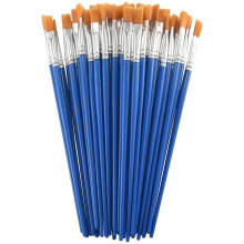 100 stuks platte verfkwasten, kleine set kwasten voor precisiewerk, nylon kwasten voor acryl-, olie- en waterverf.