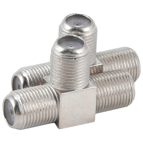 2-weg F-type coaxiale tv-connector RF-adapter 1