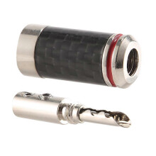 Set van 8 hoogwaardige HIFI DIY banaanstekkers van koolstofvezel en gerhodineerd koper, elektrische audio-aansluitingen.