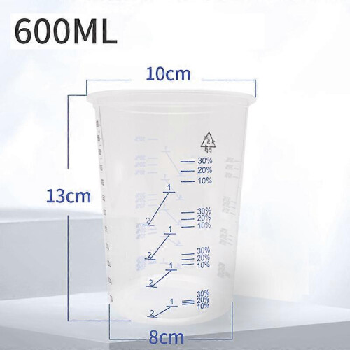 20 plastic maatbekers voor het mengen van epoxyverf, 600 ml 1