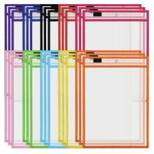 Verpakking van 30 whiteboardhoesjes, met PVC-coating en genaaide naden, herbruikbaar.