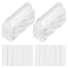 60 stuks lippenbalsemzakjes, transparante lipstickhouders, plastic deksels met dubbelzijdig plakband