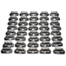 40 stuks U-vormige haarclips voor extensions, pruikclips, doe-het-zelf kam, zwart frame