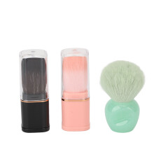 Multifunctional Portable, Retractable Makeup Brush With Even Application, Strong Powder Grasp Faux Fiber Bristles For Women Girls Home And Travel