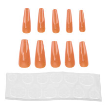 Faux ongles effet salon, forme cercueil, forme ballerine, matériaux ABS de haute qualité, étui de rangement pour vernis à ongles, élégant