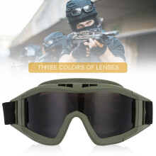 Paintball Ski Goggles AntiDust Fogproof Army Green 21x9cm