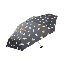 Parapluie chaton de dessin animé avec tissu en polyester-Noir