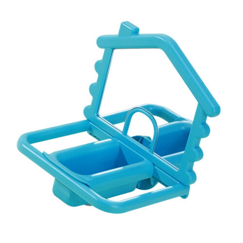 Accessoires multifonctionnels pour oiseaux, perchoirs, plat-Bleu