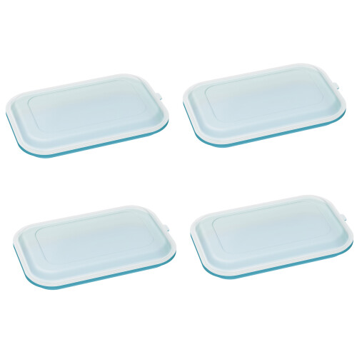 Conteneur organisateur empilable Construction en silicone-Bleu