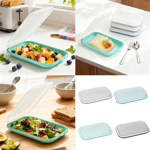 Conteneur organisateur empilable Construction en silicone-Bleu 1