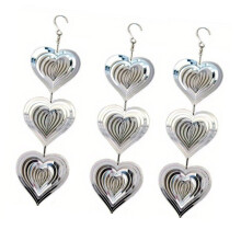 Packung mit 3 reflektierenden Edelstahl-Windspinnern,-B