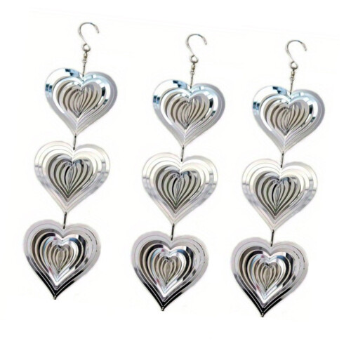 Packung mit 3 reflektierenden Edelstahl-Windspinnern,-B