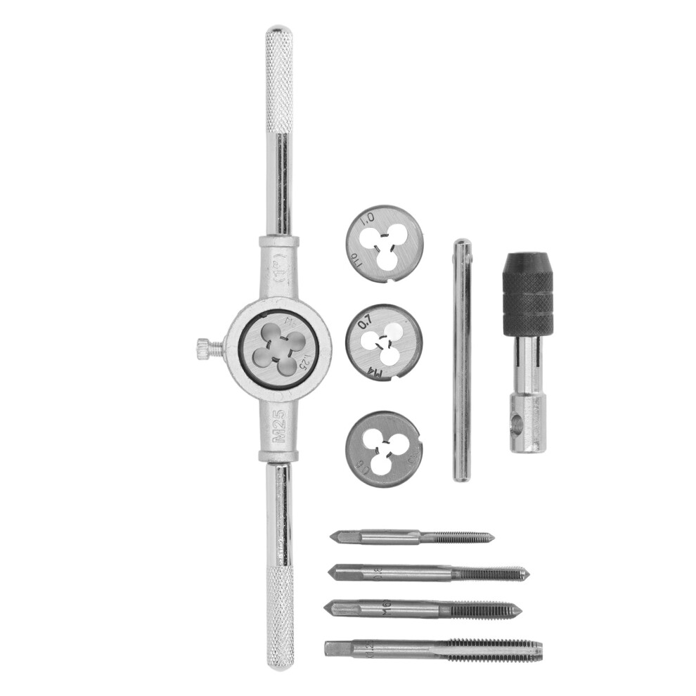 10 Pcs Steel M4-M8 Tap Die Set Thread Repair Tool Kit 4961377721386